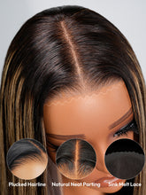 Glueless Highlight Balayage Piano Colored Straight 13x6 Lace Front Super Invisible Lace Wig